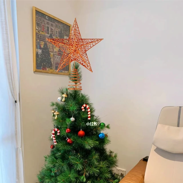 Alt view image 6 of 6 - Iron Christmas Tree Star Topper,20cm Glittering Tree Topper | Durable Iron with a Glittering Finish, This 20cm Star Adds Festive Sparkle to Homes, Offices, or Hotels.