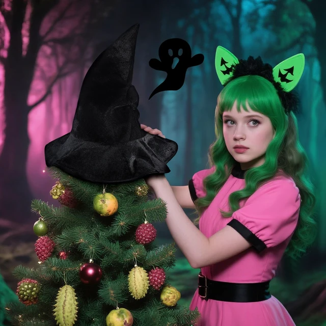 Alt view image 4 of 7 - Halloween Witch Hat Tree Topper Decorations Halloween Tree Ornaments | Black Magical Wizard Hat Tree Decor, Ruffle Design, Smooth Fabric for Tree Holiday Cosplay Party Supplies Costume Accessory