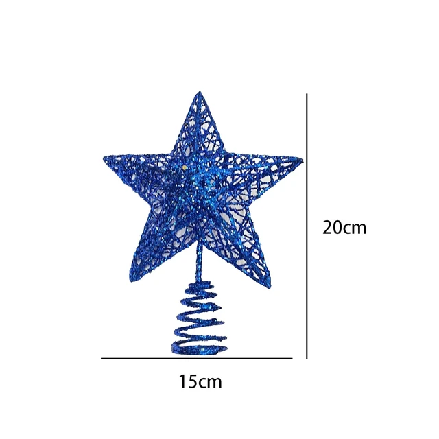 Alt view image 2 of 3 - Christmas Tree Star Topper, Xmas Tree Topper Glittered 5 Point Star Treetop for Christmas Tree Ornament (Blue)