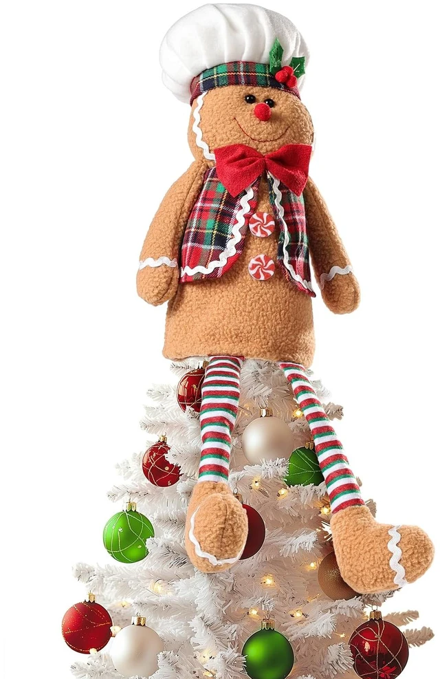 Main image of Gingerbread man Christmas Decorations, Christmas Tree Topper Gingerbread man, Funny and Unique Christmas Tree Decorations