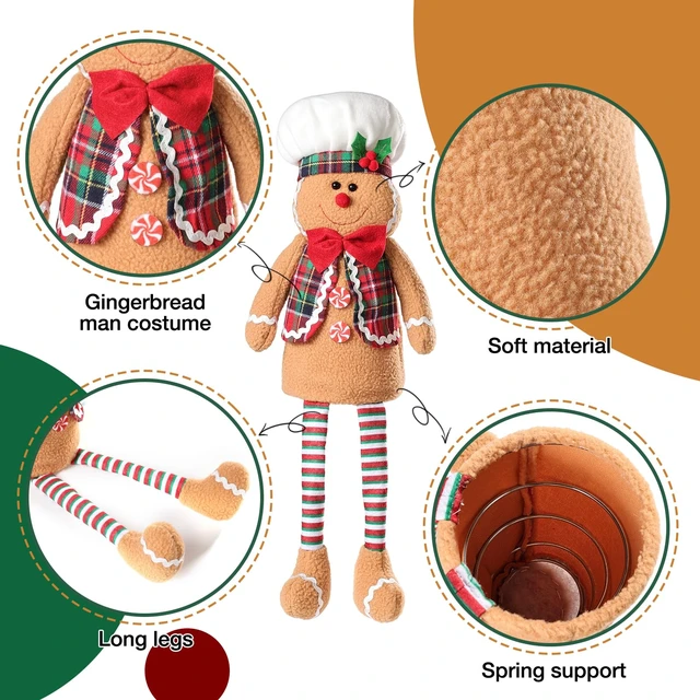 Alt view image 3 of 6 - Gingerbread man Christmas Decorations, Christmas Tree Topper Gingerbread man, Funny and Unique Christmas Tree Decorations