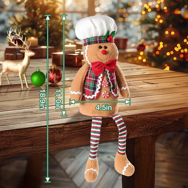 Alt view image 2 of 6 - Gingerbread man Christmas Decorations, Christmas Tree Topper Gingerbread man, Funny and Unique Christmas Tree Decorations