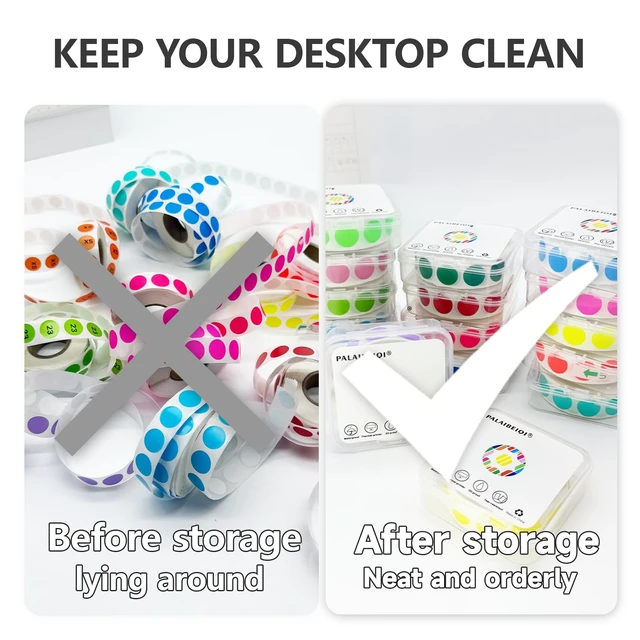 Alt view image 4 of 7 - 1/2 Inch Dot Stickers,0.5 Inch Removable Round Sticker Labels,Waterproof,Oil Proof,Easy to Apply,for Preschoolers,Crafts, Small Retail Stores,Offices,Garages,Yard Sales (White,1000 Pcs)