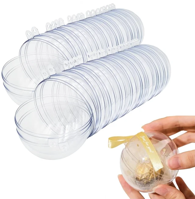 Main image of 20 Clear Fillable Ornaments Balls- 80mm/3.15" Transparent Plastic Thickened Spherical Assembled Craft, for Christmas Tree Decor, and Festive Days Home Party(8cm)