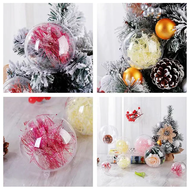 Alt view image 2 of 6 - 20 Clear Fillable Ornaments Balls- 80mm/3.15" Transparent Plastic Thickened Spherical Assembled Craft, for Christmas Tree Decor, and Festive Days Home Party(8cm)