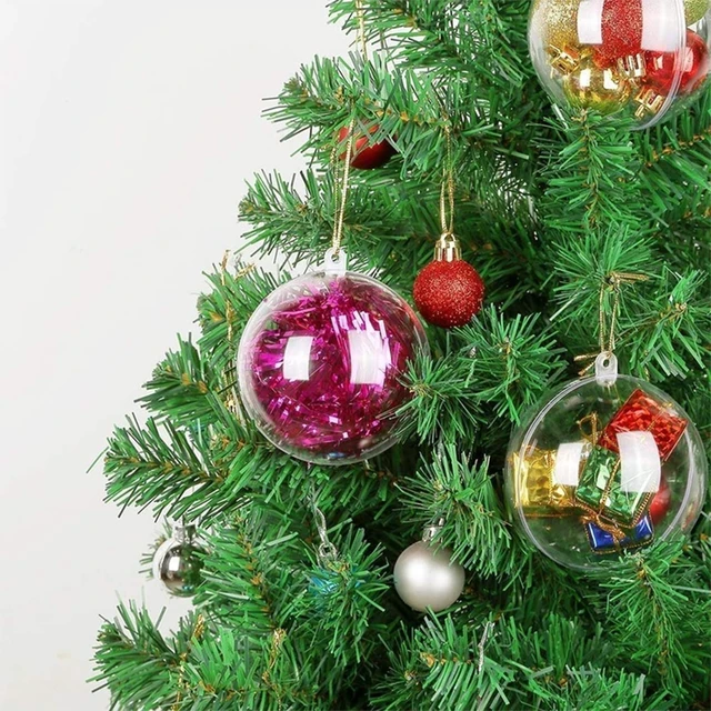 Alt view image 3 of 6 - 20 Clear Fillable Ornaments Balls- 80mm/3.15" Transparent Plastic Thickened Spherical Assembled Craft, for Christmas Tree Decor, and Festive Days Home Party(8cm)