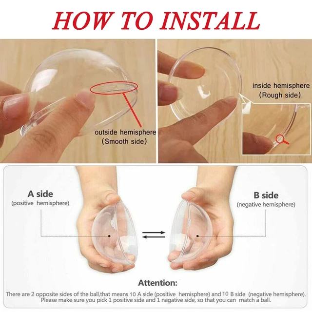Alt view image 6 of 6 - 20 Clear Fillable Ornaments Balls- 80mm/3.15" Transparent Plastic Thickened Spherical Assembled Craft, for Christmas Tree Decor, and Festive Days Home Party(8cm)