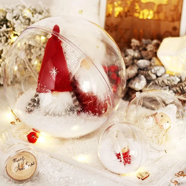 Alt view image 5 of 7 - 30 PCS Clear Christmas Ornaments Balls, 8cm, 6cm, 5cm Clear Fillable Plastic Ornaments Ball, DIY Christmas Decorations, Hanging Ornaments for Crafts
