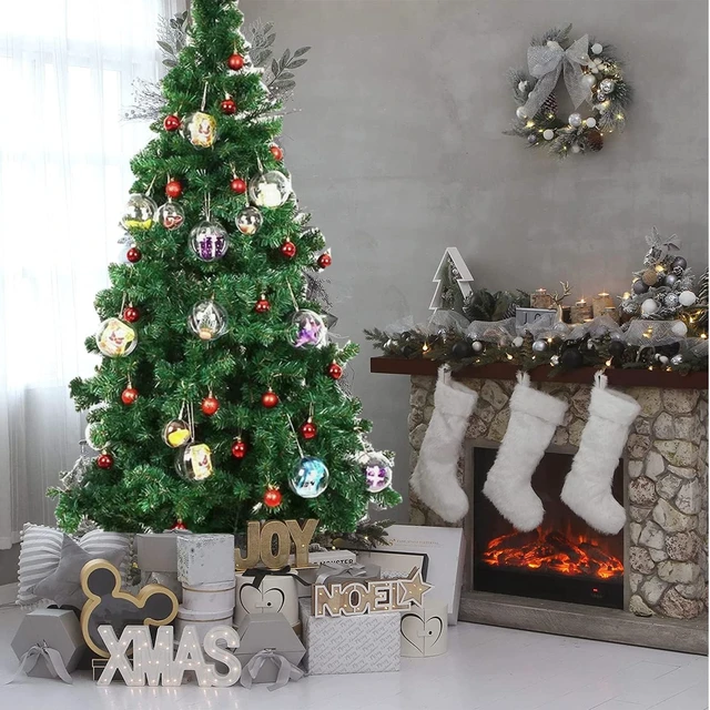 Alt view image 7 of 7 - 30 PCS Clear Christmas Ornaments Balls, 8cm, 6cm, 5cm Clear Fillable Plastic Ornaments Ball, DIY Christmas Decorations, Hanging Ornaments for Crafts