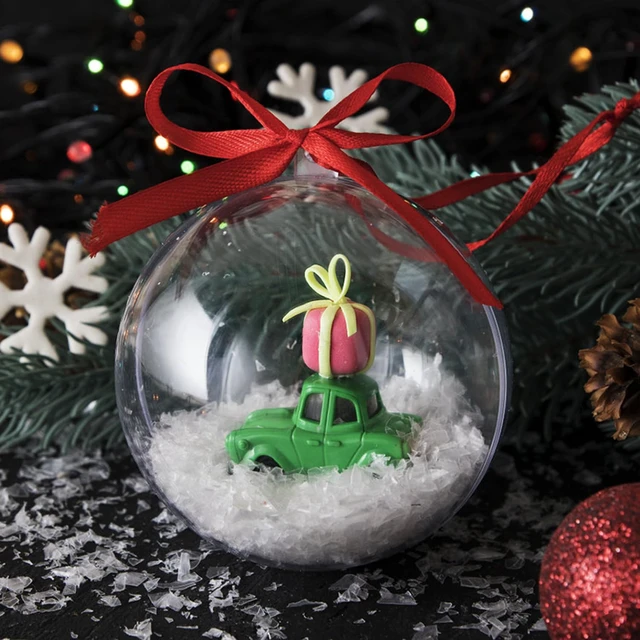 Alt view image 3 of 7 - 25 Sets Clear Fillable Ornaments Ball in 5 Different Size,Transparent DIY Craft Ball,Plastic Acrylic Fillable Ball for Halloween Christmas Decor