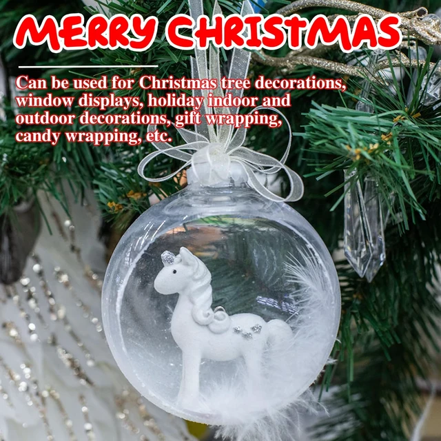 Alt view image 4 of 7 - 25 Sets Clear Fillable Ornaments Ball in 5 Different Size,Transparent DIY Craft Ball,Plastic Acrylic Fillable Ball for Halloween Christmas Decor