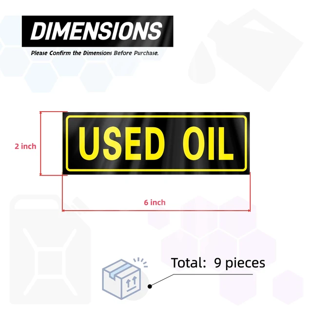 Alt view image 2 of 6 - 9-Pack 6x2 Inch Waterproof Decal, Strong Adhesion, UV-Resistant & Scratch-Proof for Fuel Tanks, Cans & Outdoor Power Equipment