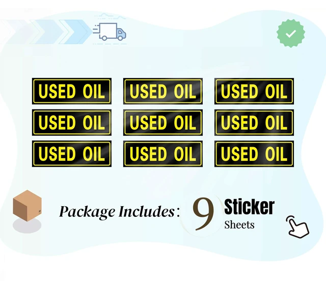 Alt view image 3 of 6 - 9-Pack 6x2 Inch Waterproof Decal, Strong Adhesion, UV-Resistant & Scratch-Proof for Fuel Tanks, Cans & Outdoor Power Equipment