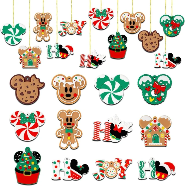 Main image of 12Pcs Christmas Decorations with Golden Fine Threads, Wooden Mouse Ornaments for Holiday Christmas Trees Hanging Party Decorations for Tree Home Fireplace (Green)