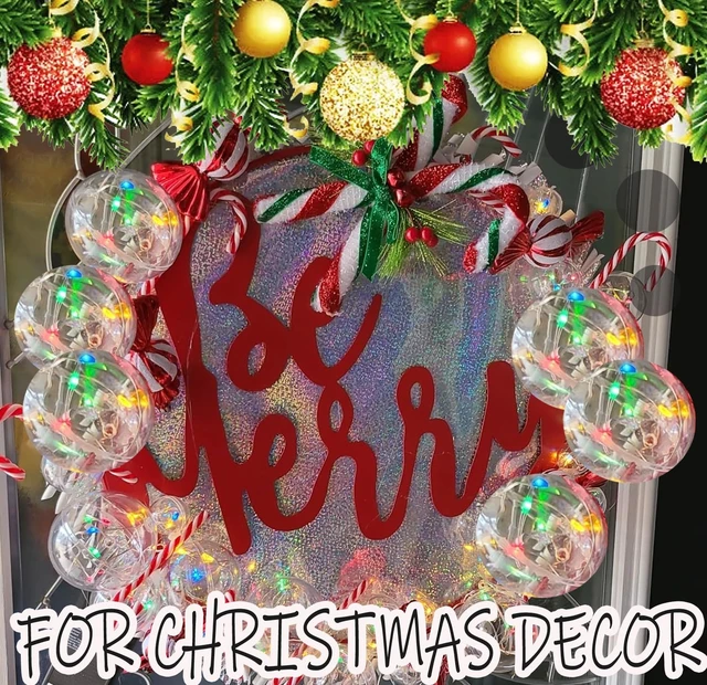 Alt view image 6 of 7 - 10PK 80MM Clear Plastic Fillable Ornaments,Transparent DIY Craft Ball,Clear DIY Christmas Ornament Large Sizes for Wedding,Party,Home Decor (10)
