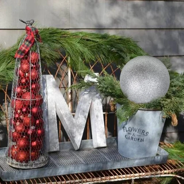 Alt view image 4 of 6 - Christmas Ornaments Balls 7.1" Large Christmas Decorations Xmas Tree Shatterproof Big Silver Christmas Ball Ornaments with Hanging Loop for Wedding Holiday Halloween Party Indoor Outdoor Decor