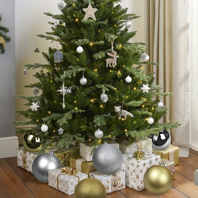 Alt view image 3 of 6 - Christmas Ornaments Balls 7.1" Large Christmas Decorations Xmas Tree Shatterproof Big Silver Christmas Ball Ornaments with Hanging Loop for Wedding Holiday Halloween Party Indoor Outdoor Decor