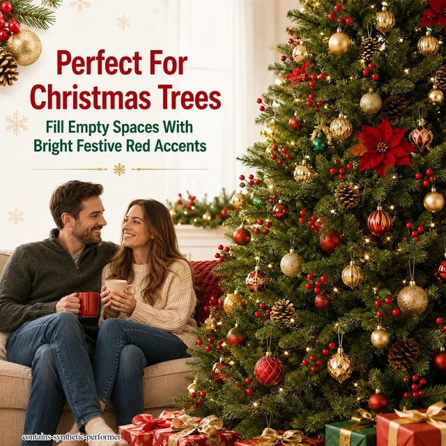 Alt view image 7 of 7 - Artificial Holly Berries - 150 Pcs Holly Berry Stems for Christmas | Red Holly Berries for Crafts, Fake Berries for Christmas Wreaths, Trees, Table Decor, Wall Displays & DIY Decor