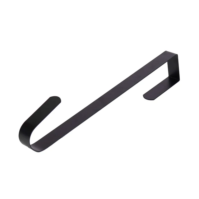 Alt view image 3 of 6 - 12" Front Door Wreath Hanger, Ultra Slim Metal Over Door Hook, Damage-Free Hanging for Seasonal & Year-Round Wreaths, Fits Most Doors, Black, 1 Pack