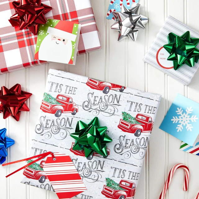 Alt view image 2 of 7 - 3" Holiday Gift Bows, 75-Pack (Red, Gold, Green, Silver, Blue)