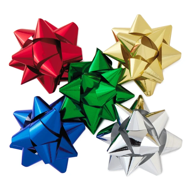 Alt view image 5 of 7 - 3" Holiday Gift Bows, 75-Pack (Red, Gold, Green, Silver, Blue)