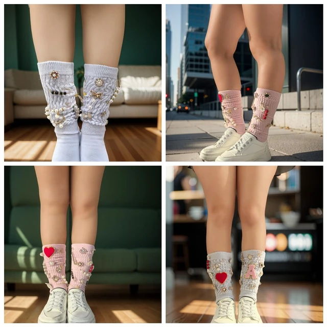 Alt view image 3 of 7 - Charms for Socks Safety Pin Brooch,55pcs Junk Sock Charms Pins Gold Bling Sock Jewelry Charms,Brooch Pins for Socks,Pearl Rhinestone Brooch Pins Costom Shoe Sock Charms Kit Bulk for Hat Clothes