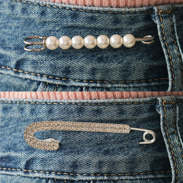 Alt view image 7 of 7 - 6 Pcs Pearl & Rhinestone Safety Pin Brooches, Decorative Sweater Shawl Pins for Skirts, Scarves, Hijabs, Lapel Hats, Suit Jackets, Clothing Accessories (3 Pearl Pins + 3 Rhinestone Pins)