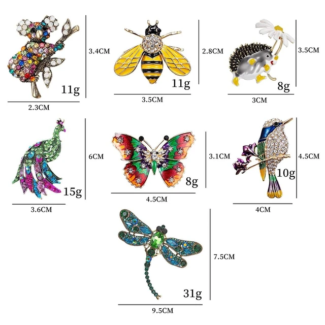 Alt view image 2 of 2 - Women Brooch Set Crystal Pin Christmas Gifts Stocking Stuffers Vintage Animal Insect Elegant Flower Pins Brooches Bulk for Women Girls Set-D
