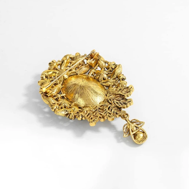 Alt view image 5 of 5 - Vintage Teardrop Diamond Brooch Pin for Women Men Crystal Elegant Flower Badge Brooches Laple Pins Scarf Clip Boutonniere Corsage for Clothes Dress Hats Bags Accessory (Blue)
