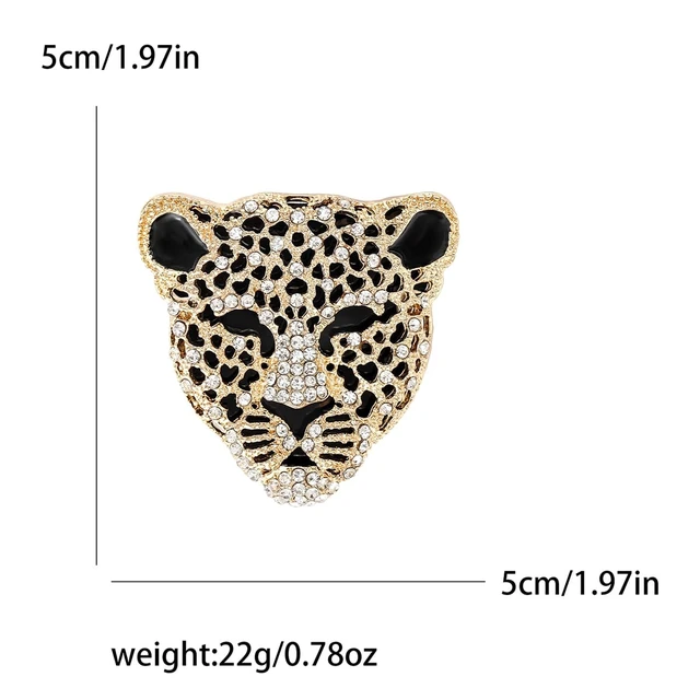 Alt view image 6 of 6 - Vintage Shiny Rhinestone Leopard Head Brooches for Women Unisex Animal Pins Casual Accessories Gifts
