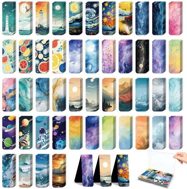 Main image of 48 Pieces Magnetic Bookmarks Magnet Page Markers Cute Magnet Bookmark Clips with Storage Boxes Bookmarks for Reading Women & Men Christmas Gifts & Teacher Gifts