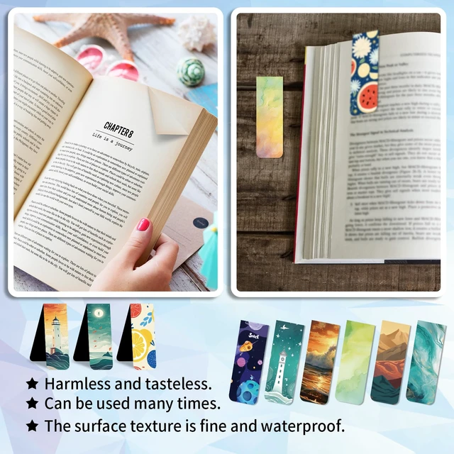 Alt view image 4 of 7 - 48 Pieces Magnetic Bookmarks Magnet Page Markers Cute Magnet Bookmark Clips with Storage Boxes Bookmarks for Reading Women & Men Christmas Gifts & Teacher Gifts