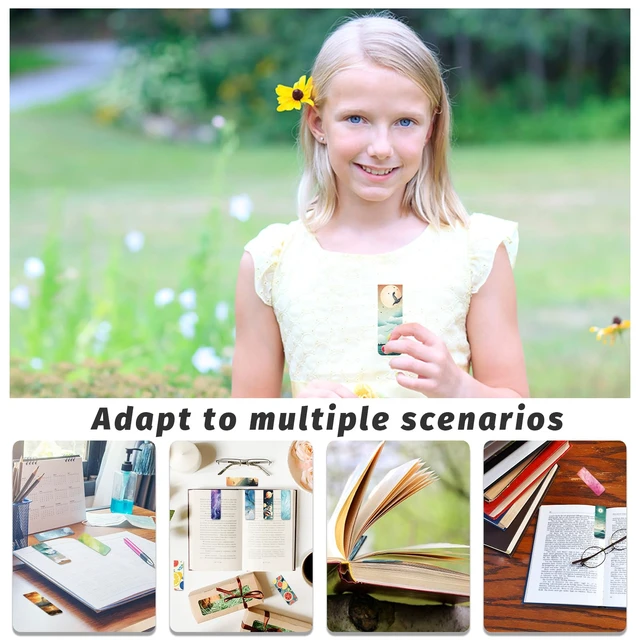 Alt view image 5 of 7 - 48 Pieces Magnetic Bookmarks Magnet Page Markers Cute Magnet Bookmark Clips with Storage Boxes Bookmarks for Reading Women & Men Christmas Gifts & Teacher Gifts