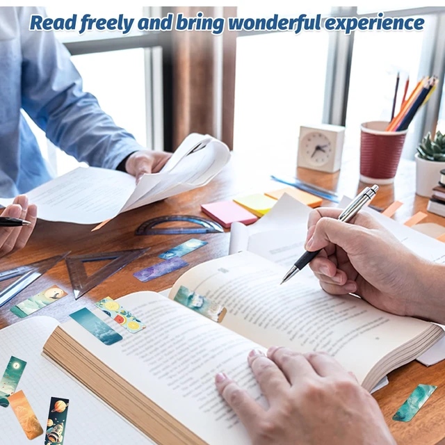 Alt view image 6 of 7 - 48 Pieces Magnetic Bookmarks Magnet Page Markers Cute Magnet Bookmark Clips with Storage Boxes Bookmarks for Reading Women & Men Christmas Gifts & Teacher Gifts