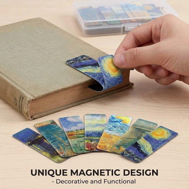 Alt view image 3 of 7 - Magnetic Bookmarks, 14Pcs Bookmark 3.1" Page Magnetic Markers | Magnet Book Markers Page Clip for Students Teachers School Home Office Reading Supplies