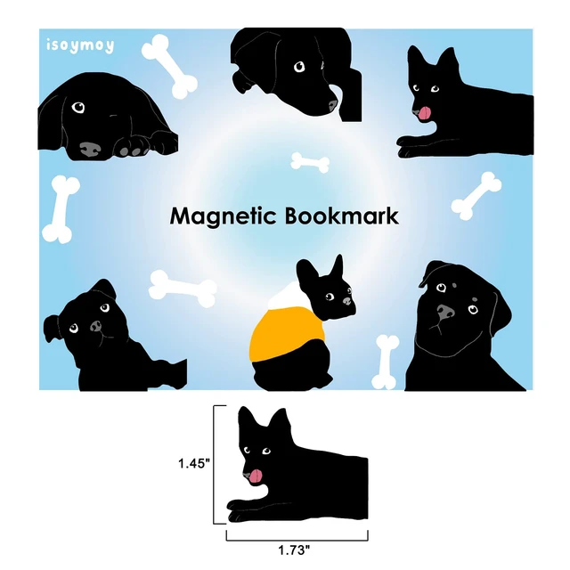 Alt view image 5 of 7 - Magnetic Bookmarks - 6 Pieces Cute Dogs Bookmarks for Women Readers, Book Marks for Reading Office Supplies, Book Markers Gift for Book Lovers (A)