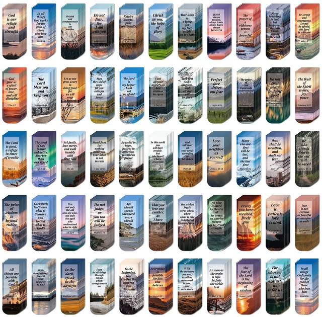 Main image of Bible Magnetic Bookmarks Christian Magnet Bookmark Clips | 108 Pack Book Lovers Bible Page Markers for Women Men Teachers Students Reading School Office Home