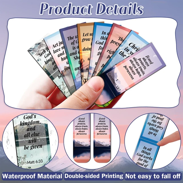 Alt view image 2 of 7 - Bible Magnetic Bookmarks Christian Magnet Bookmark Clips | 108 Pack Book Lovers Bible Page Markers for Women Men Teachers Students Reading School Office Home