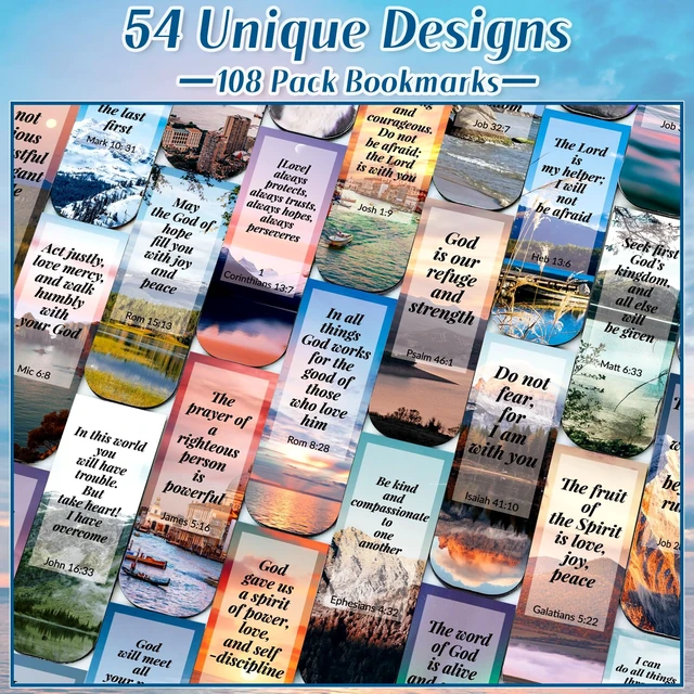Alt view image 3 of 7 - Bible Magnetic Bookmarks Christian Magnet Bookmark Clips | 108 Pack Book Lovers Bible Page Markers for Women Men Teachers Students Reading School Office Home