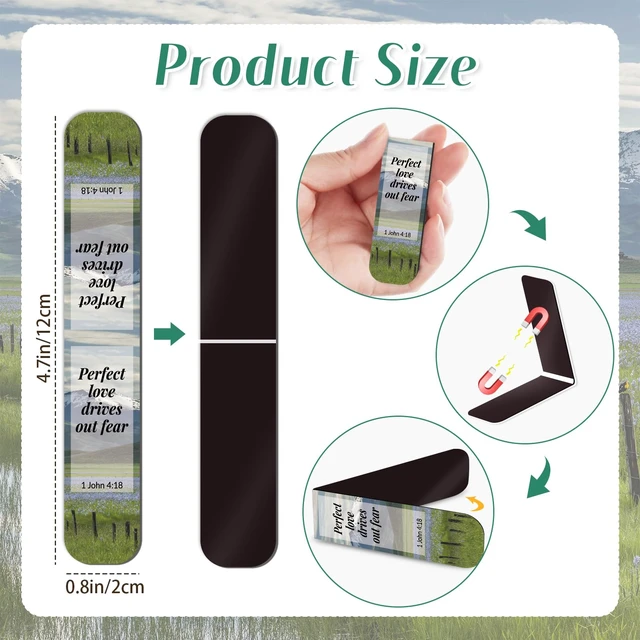 Alt view image 4 of 7 - Bible Magnetic Bookmarks Christian Magnet Bookmark Clips | 108 Pack Book Lovers Bible Page Markers for Women Men Teachers Students Reading School Office Home