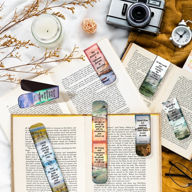 Alt view image 5 of 7 - Bible Magnetic Bookmarks Christian Magnet Bookmark Clips | 108 Pack Book Lovers Bible Page Markers for Women Men Teachers Students Reading School Office Home