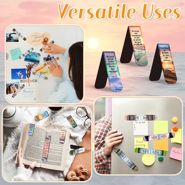 Alt view image 6 of 7 - Bible Magnetic Bookmarks Christian Magnet Bookmark Clips | 108 Pack Book Lovers Bible Page Markers for Women Men Teachers Students Reading School Office Home