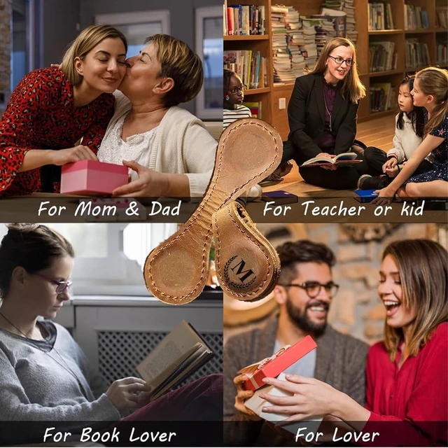 Alt view image 7 of 7 - Personalized Magnetic Leather Initial Bookmark, 26 Letters Customized Multi-Functional for Women, Teachers, Book Lovers (J, Red)