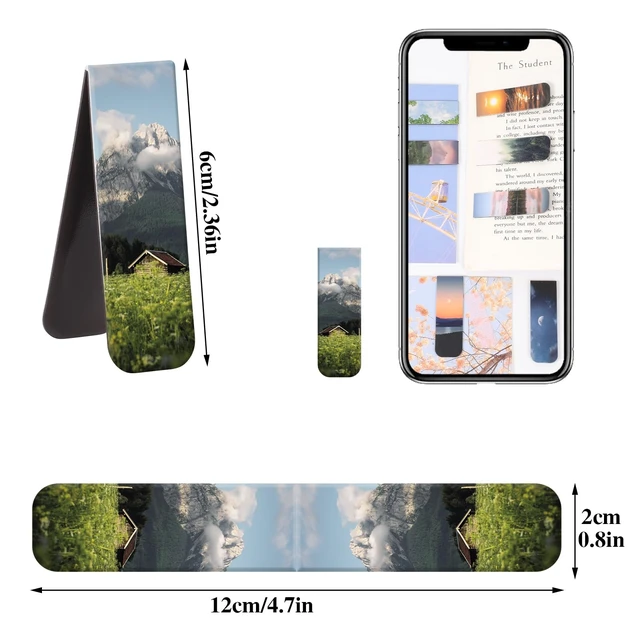 Alt view image 2 of 7 - 48 Pcs Magnetic Bookmarks, 24 Styles Cute Landscape | Magnet Book Mark for Reading Funny Gifts for Women Men Students