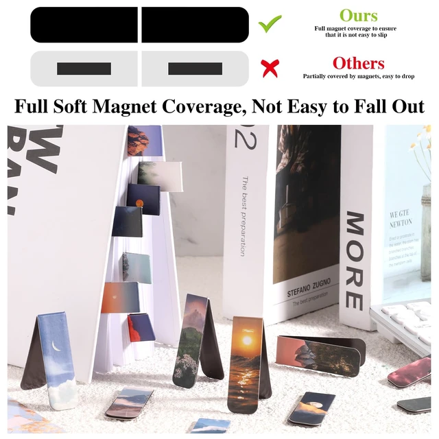 Alt view image 4 of 7 - 48 Pcs Magnetic Bookmarks, 24 Styles Cute Landscape | Magnet Book Mark for Reading Funny Gifts for Women Men Students