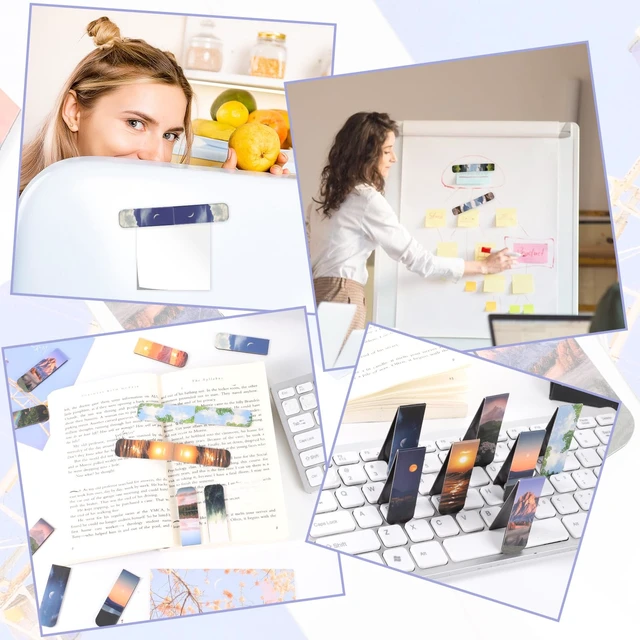 Alt view image 6 of 7 - 48 Pcs Magnetic Bookmarks, 24 Styles Cute Landscape | Magnet Book Mark for Reading Funny Gifts for Women Men Students