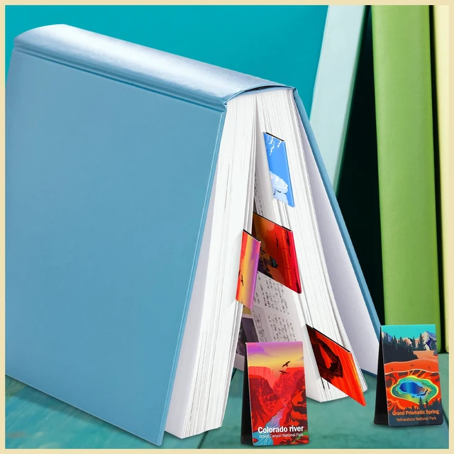 Alt view image 6 of 6 - 24 Pcs National Park Magnetic Bookmarks Page Markers with Landscape | Assorted Inspirational Book Mark Set with National Park Landscape Bookmarker Clip Gift for Book Lovers Students Teachers