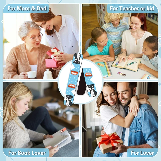 Alt view image 7 of 7 - 50 Pcs Magnetic Bookmarks for Kids, Cat and Dog Bookmarks | 0.8 x 4.7In, 25 Styles, Printing on 2 Side, Reading Gifts for Kids, Back to School Gifts for Teacher Classroom Supplies
