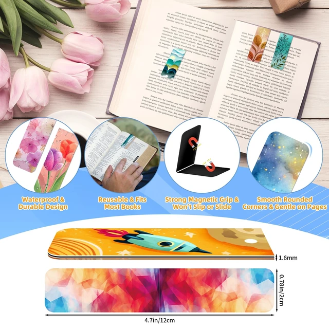 Alt view image 2 of 7 - 100 Pcs Magnetic Bookmarks Bulk, Cute Magnet Bookmark Page Clips - Magnetic Book Marks for Reading, Book Lovers, Teacher, Students, Women, Men Party Favors, Teacher Gift, Bookmark Gift (Unique)