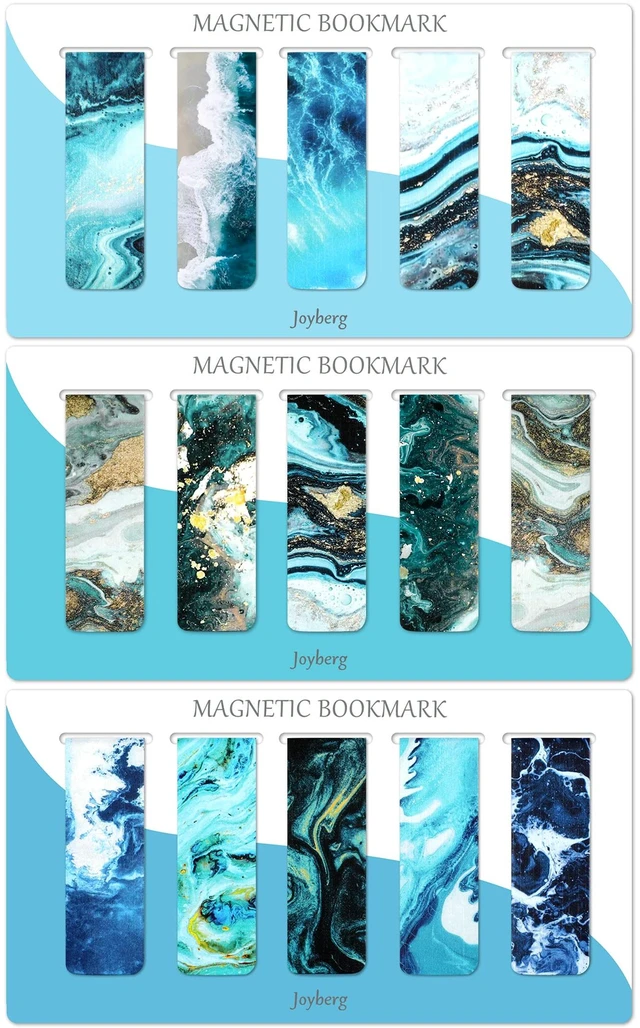Main image of 15 Pieces Bookmarks, Magnetic Bookmarks for Women, Men, Book Lovers, Page Markers for Students Teachers Reading (Multi Ocean)